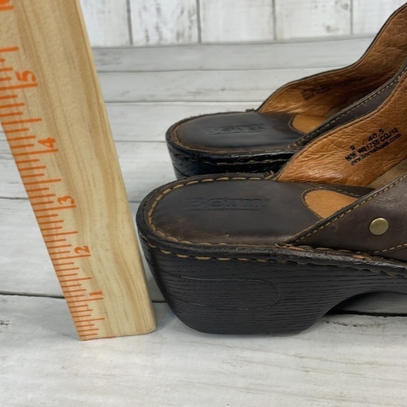 Born Brown Leather Studded Clogs - Picture 11 of 11